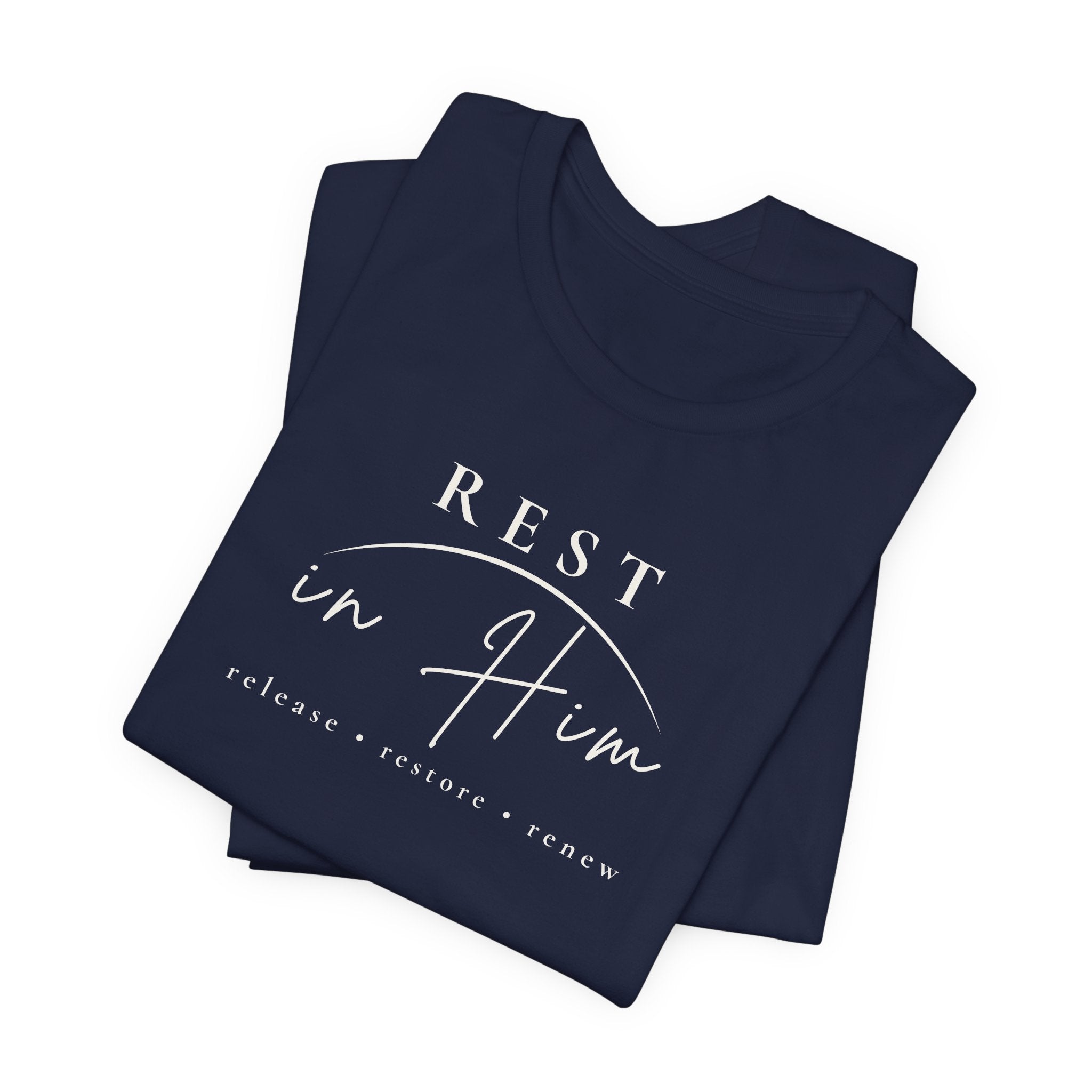 Rest in Him Christian T-Shirt | Peace and Faith Tee | MABY
