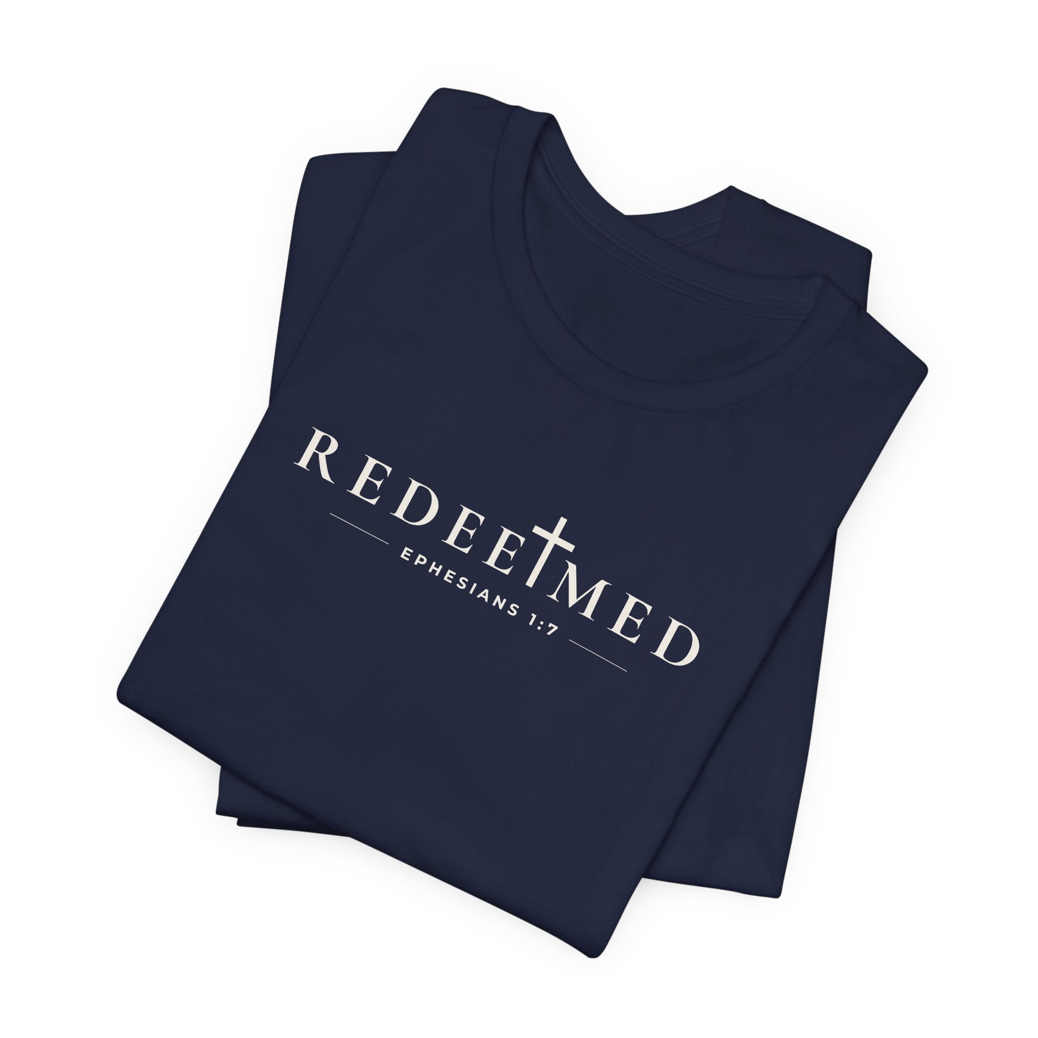 Redeemed Minimal Typography Unisex Christian T-Shirt