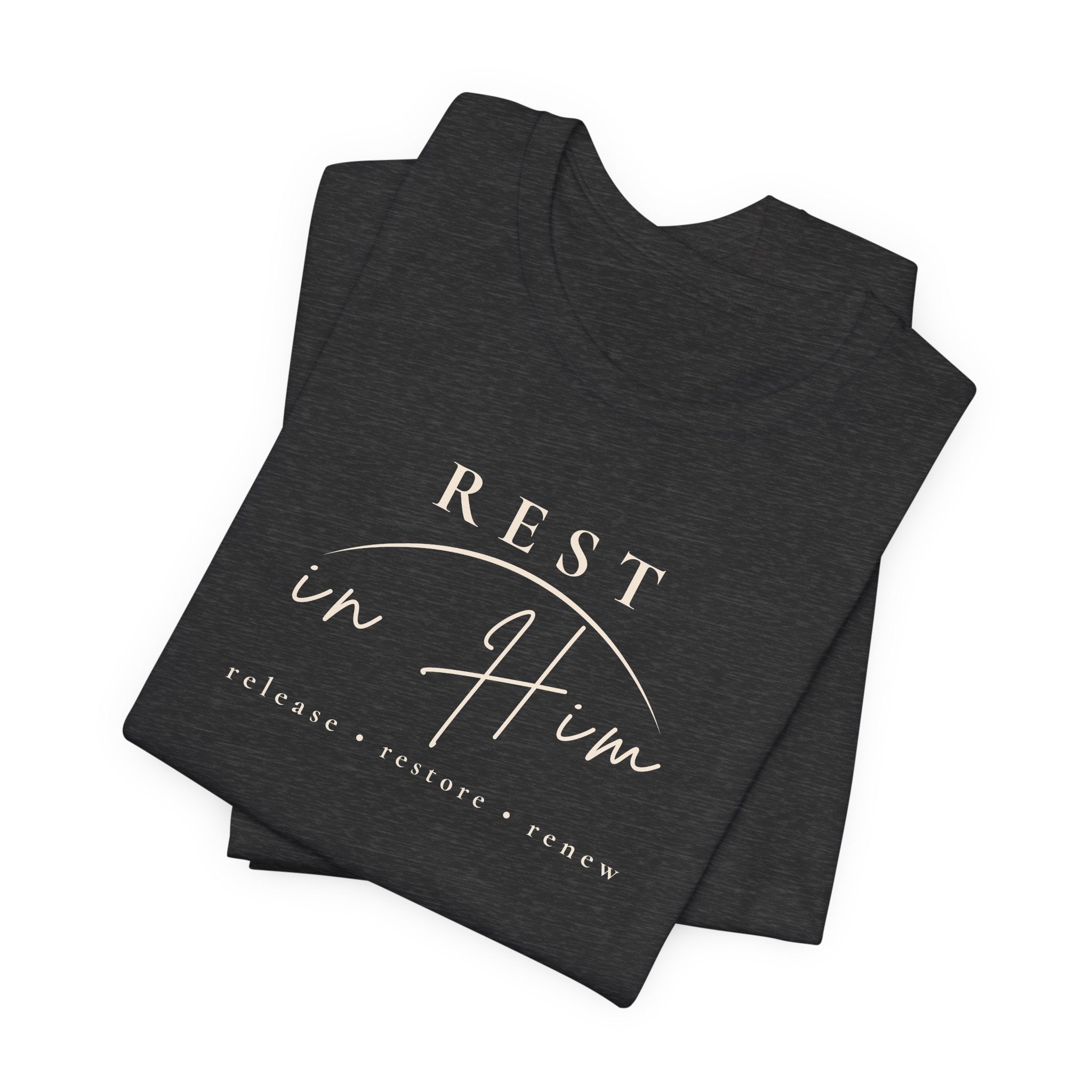 Rest in Him Christian T-Shirt | Peace and Faith Tee | MABY