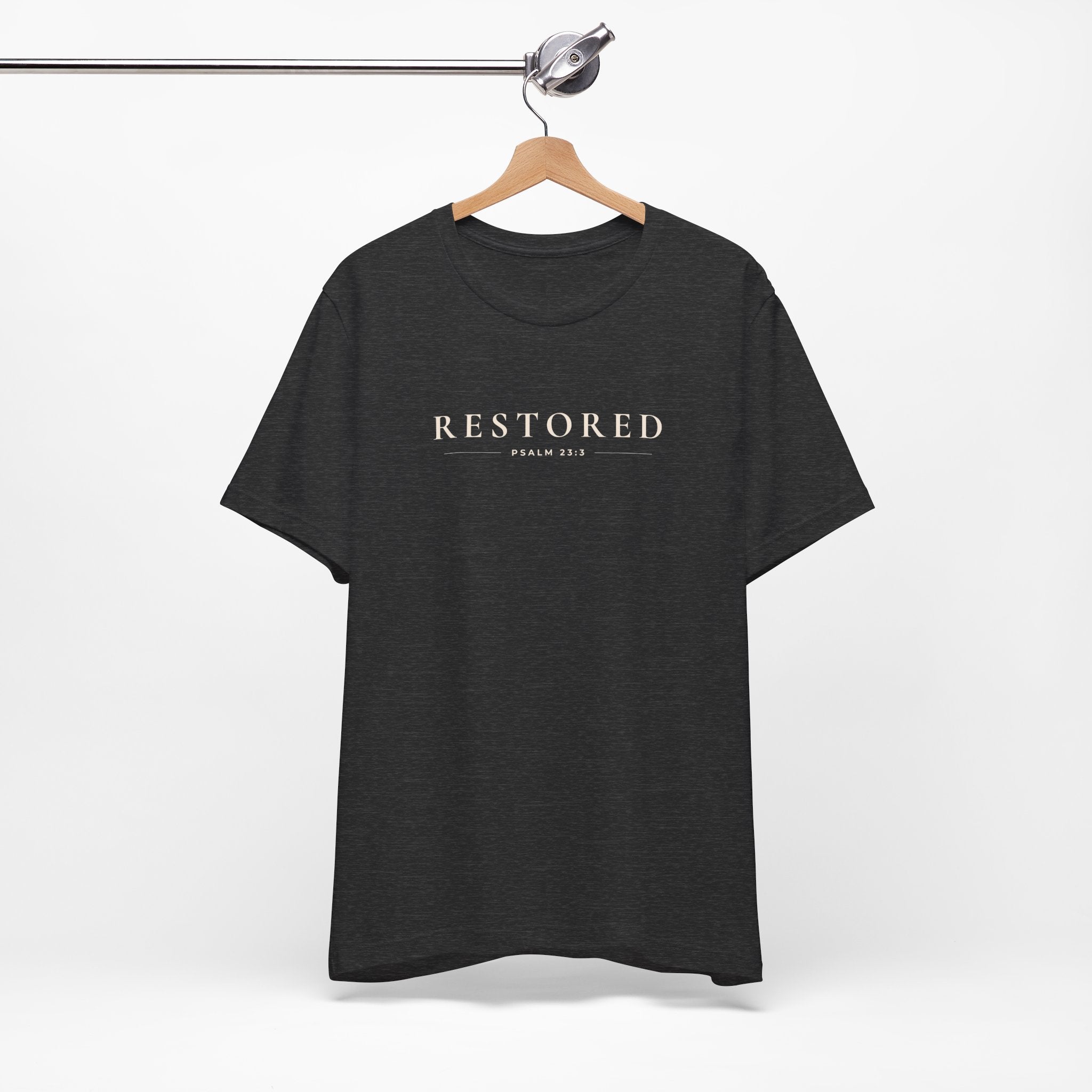 Restored Minimal Typography Unisex T-Shirt – Faith-Inspired Statement Tee