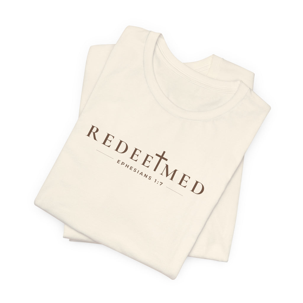 Redeemed Minimal Typography Unisex Christian T-Shirt