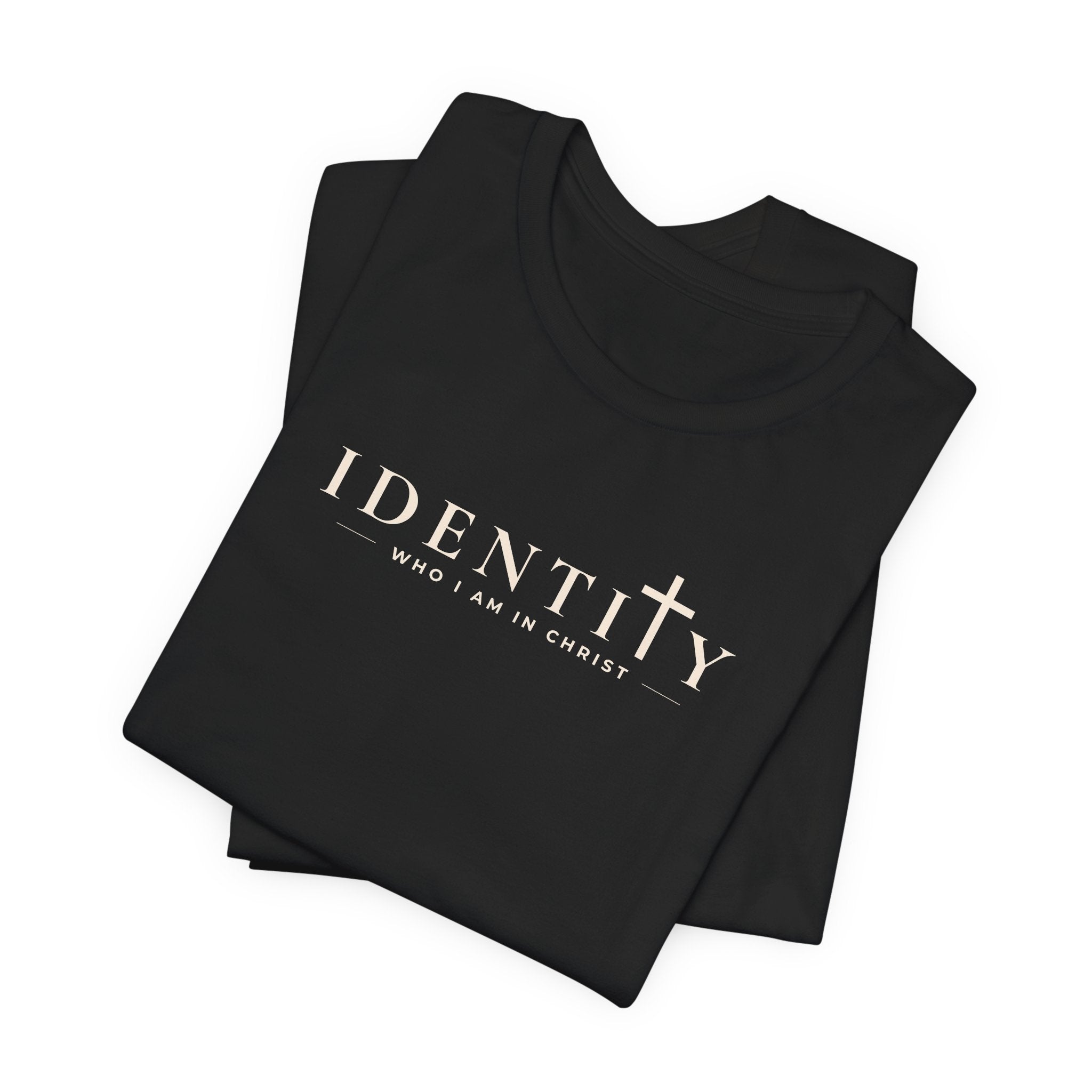 Identity Minimal Typography Unisex T-Shirt – Modern Faith-Inspired Graphic Tee