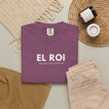 Berry El Roi Christian T-shirt with “The God Who Sees Me” typography, styled in a neutral flat lay.