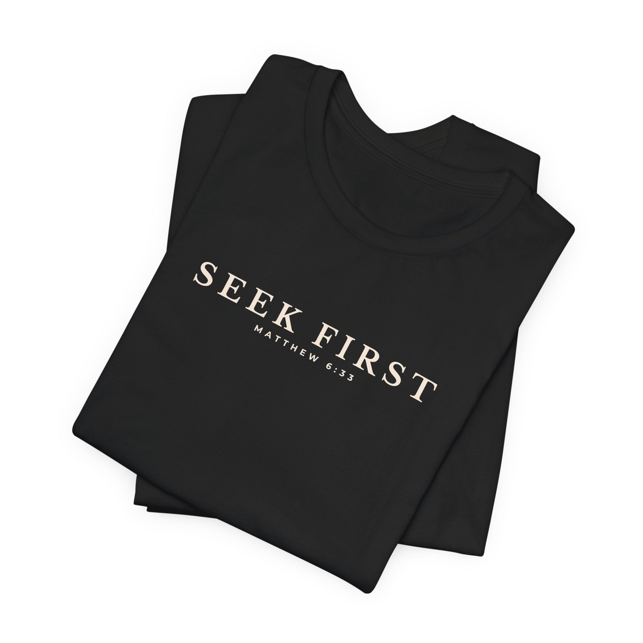 Seek First Minimal Typography T-Shirt – Everyday Graphic Tee