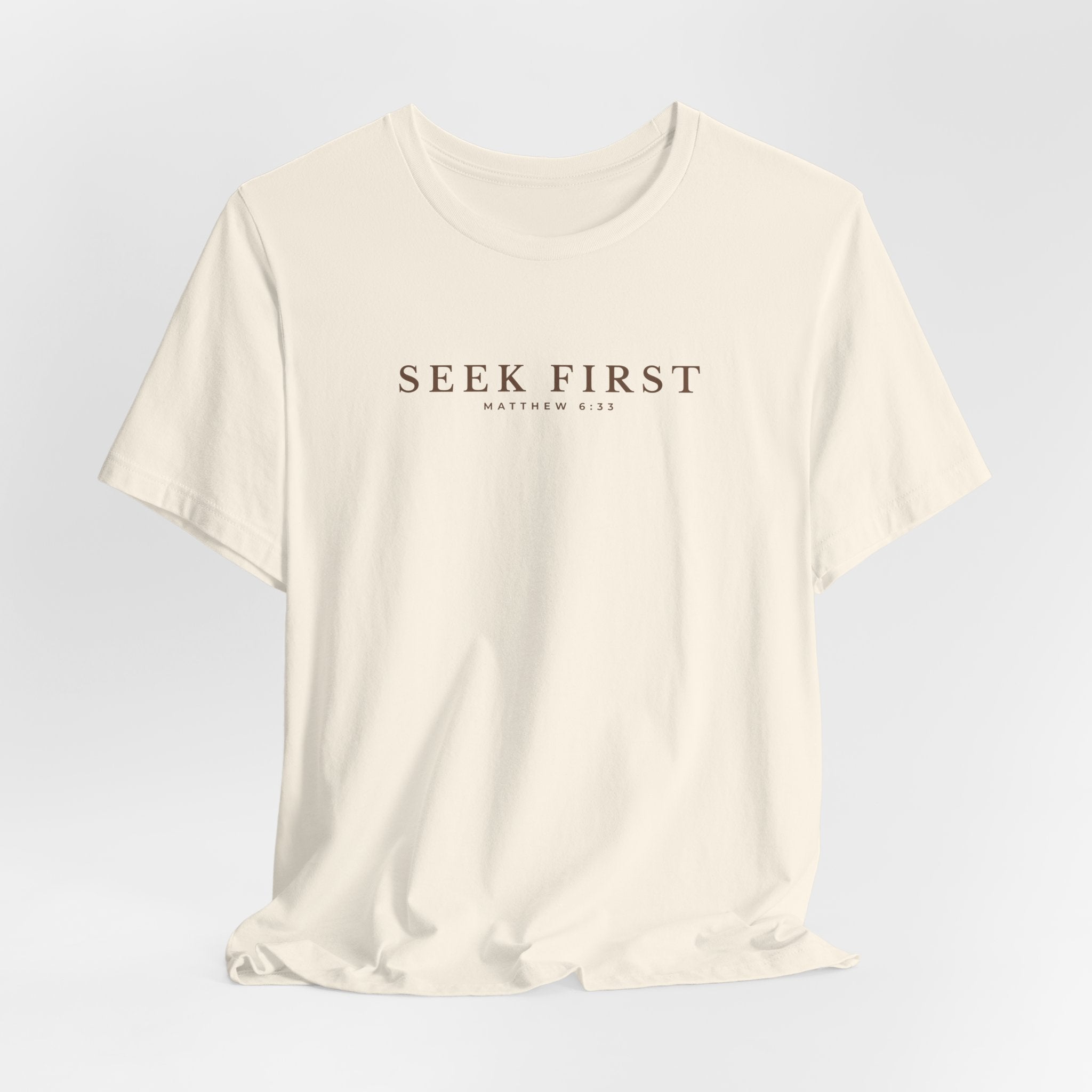 Seek First Minimal Typography T-Shirt – Everyday Graphic Tee